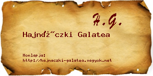 Hajnáczki Galatea névjegykártya
